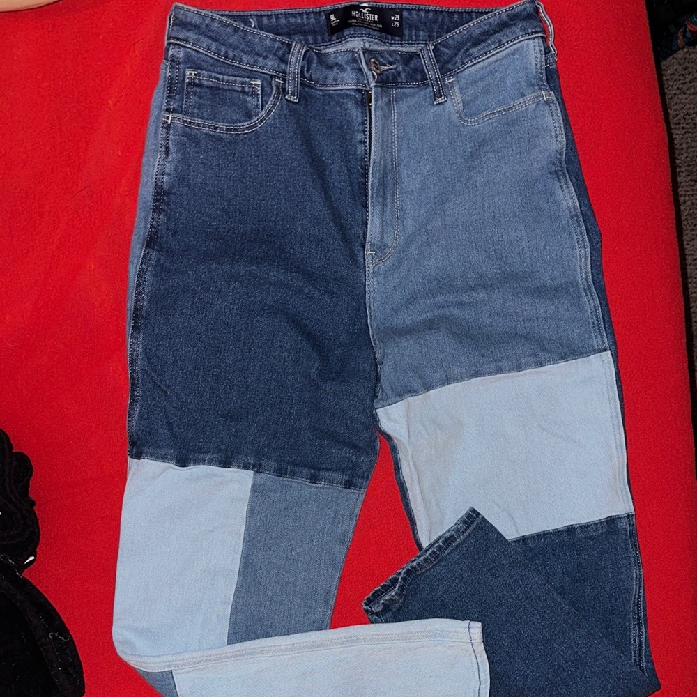 Hollister Patchwork Blue Jeans